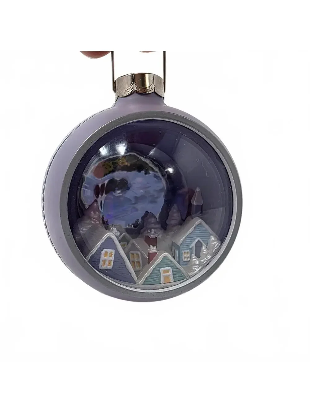 1986 Hallmark Holiday Magic Santa's On His Way Lighted Hologram Ornament